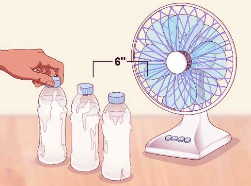 Air Conditioner using fan and bottles
