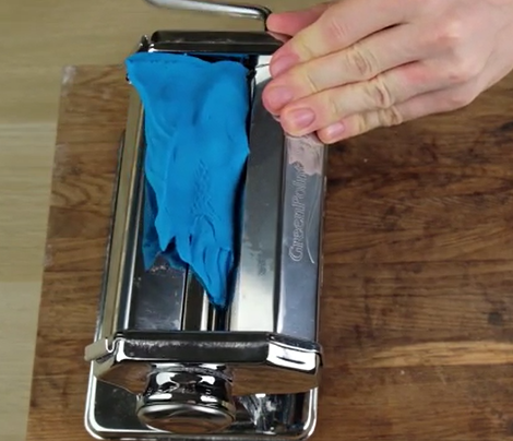 Using Polymer clay to clean pasta maker